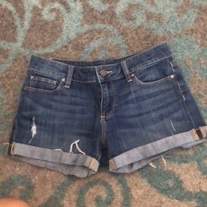PAIGE distressed cut off denim shorts